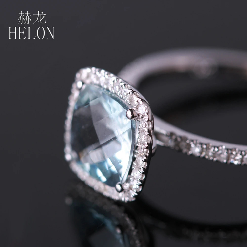 HELON однотонное кольцо из белого золота 14 карат AU585 обручальное с натуральными