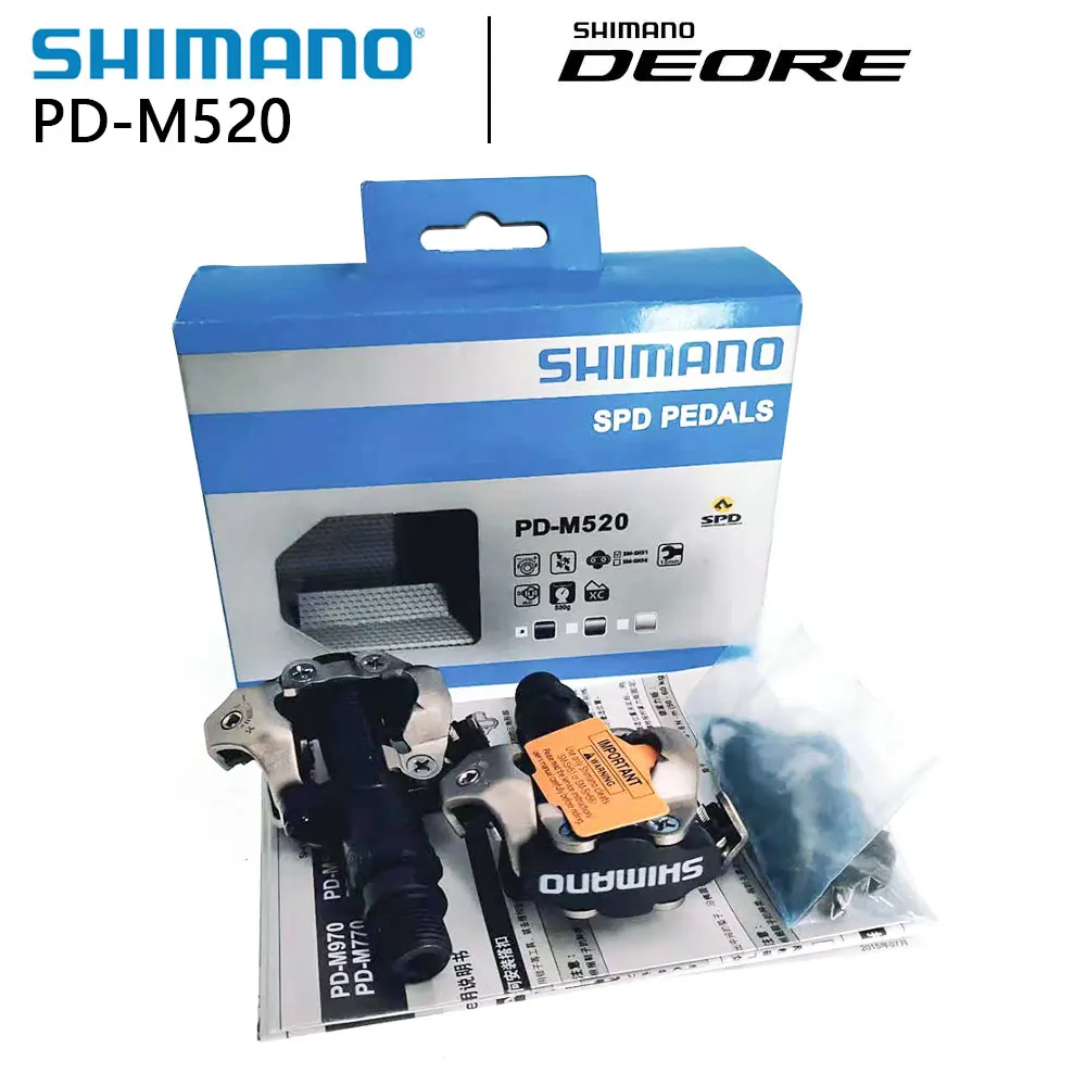Shimano Deore PD M520 Pedal Mountain Bike Pedal for SLX XT MTB Bicycle Self-locking Lock Pedal Bicycle Parts Bike Cycling Parts