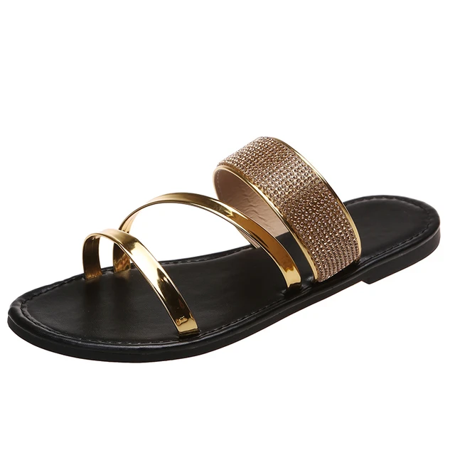 2022 Summer New Fashion Slippers Women's Barefoot Open Toe Sandals Sexy  Gold and Silver Sequin Party Women Shoes Beach Slippers | Обувь |  АлиЭкспресс