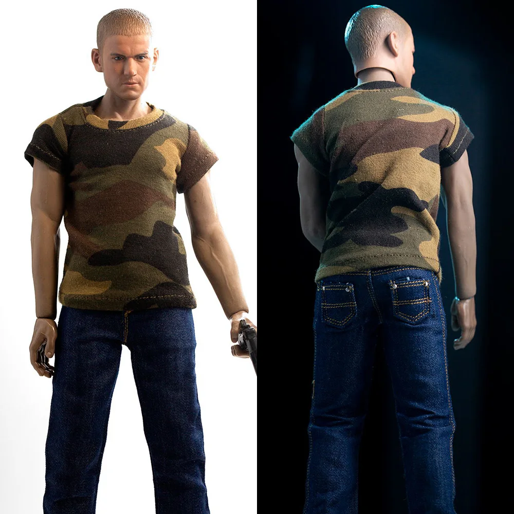 

In Stock TBL JO HT 1/6 Scale Male Soldier Military Clothes Suit Men's Camo T-shirt Jeans For 12 Inches Action Figure Model Doll