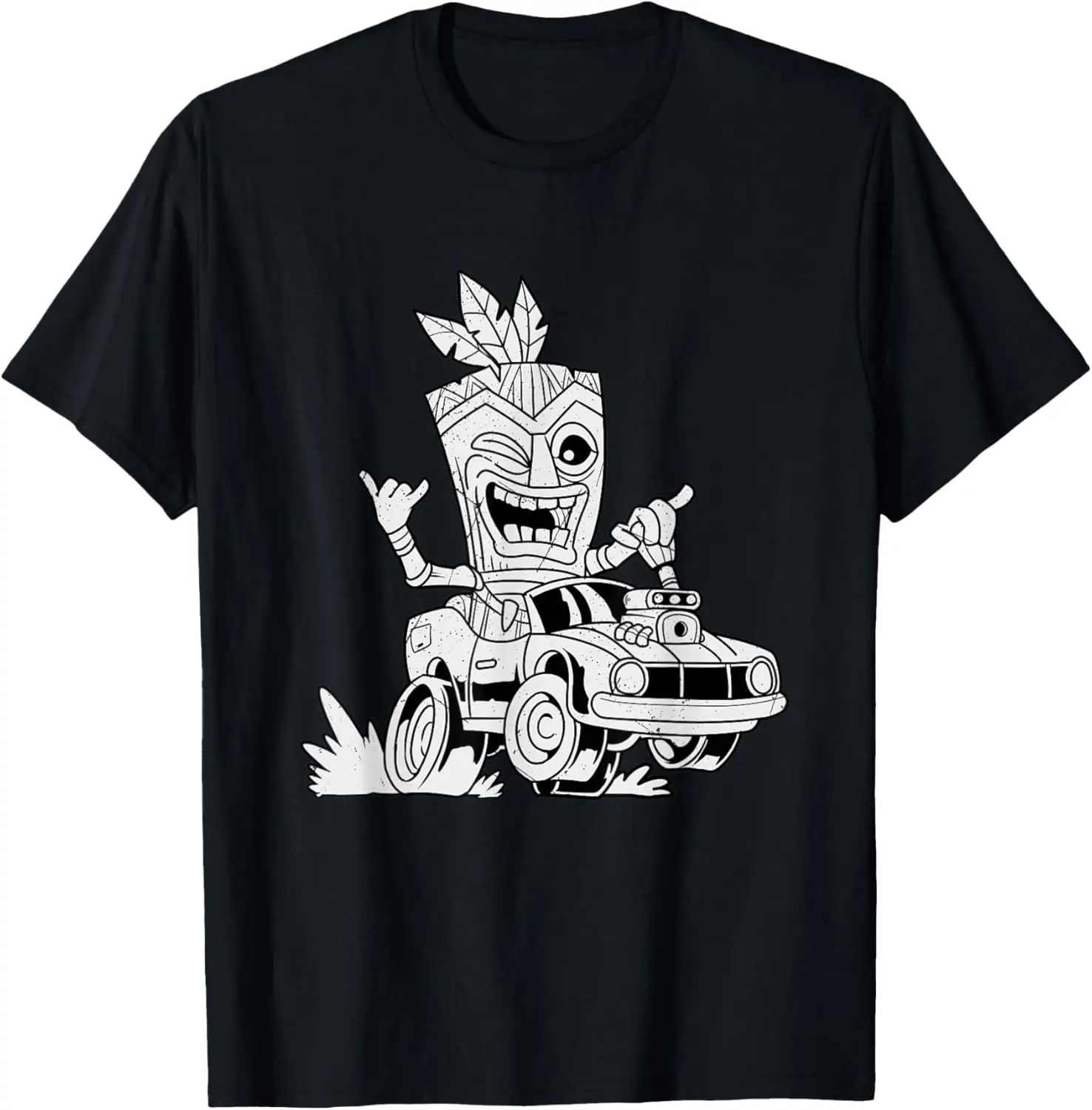 Футболка Tikki Racing Car Hawaiian Tiki Mask Racer Drag Race Cars