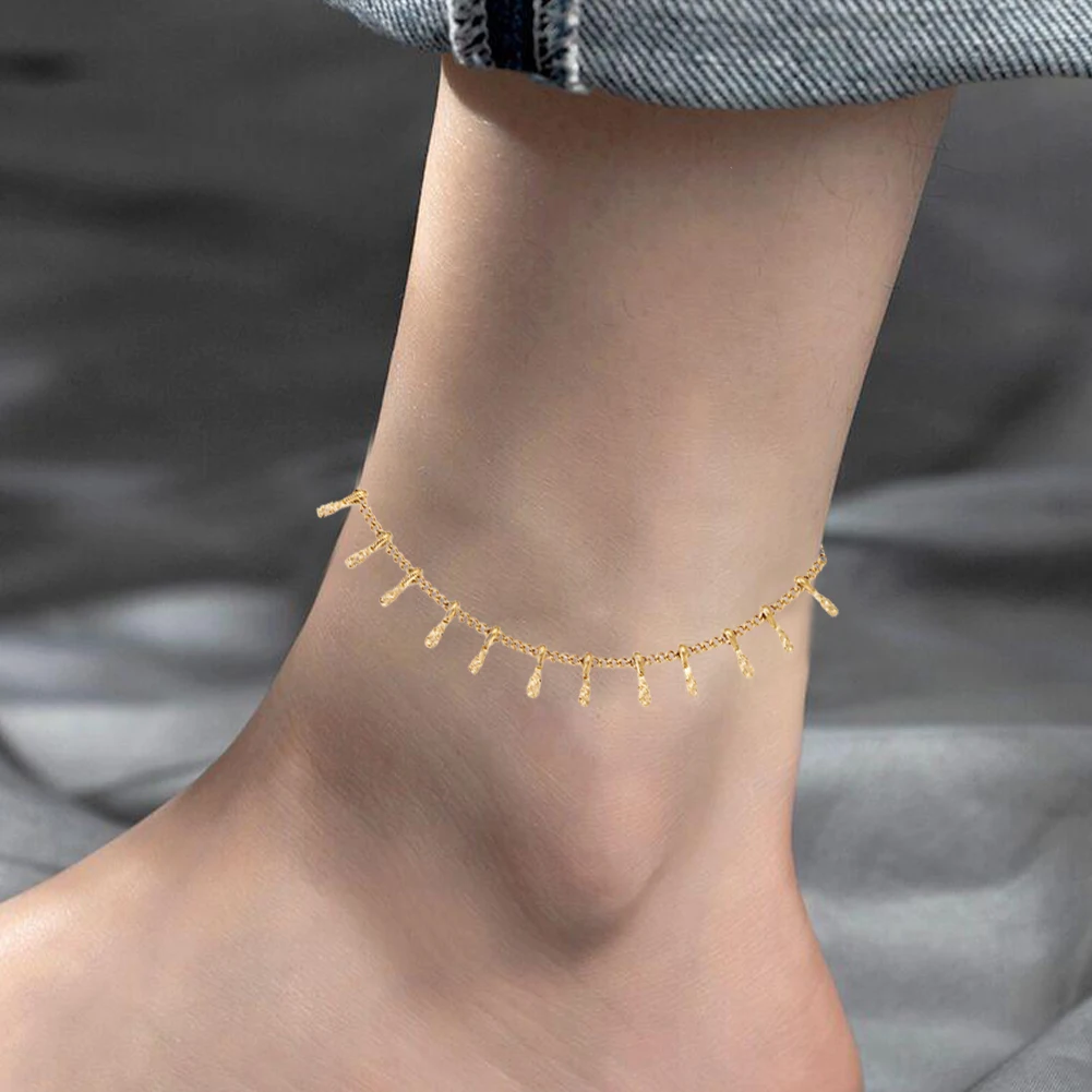 

Stainless Steel Dangle Anklet for Women Fringe Chain Anklet Bohemian Style Summer Anklet Beach Jewelry Tassel Beach Foot Chains