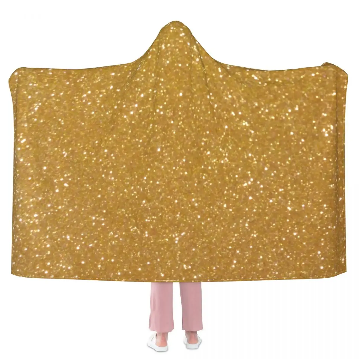 

Одеяло из искусственного золота с металлическим блеском, блестящее Флисовое одеяло с капюшоном для автомобиля, мягкое Дешевое пушистое пок...