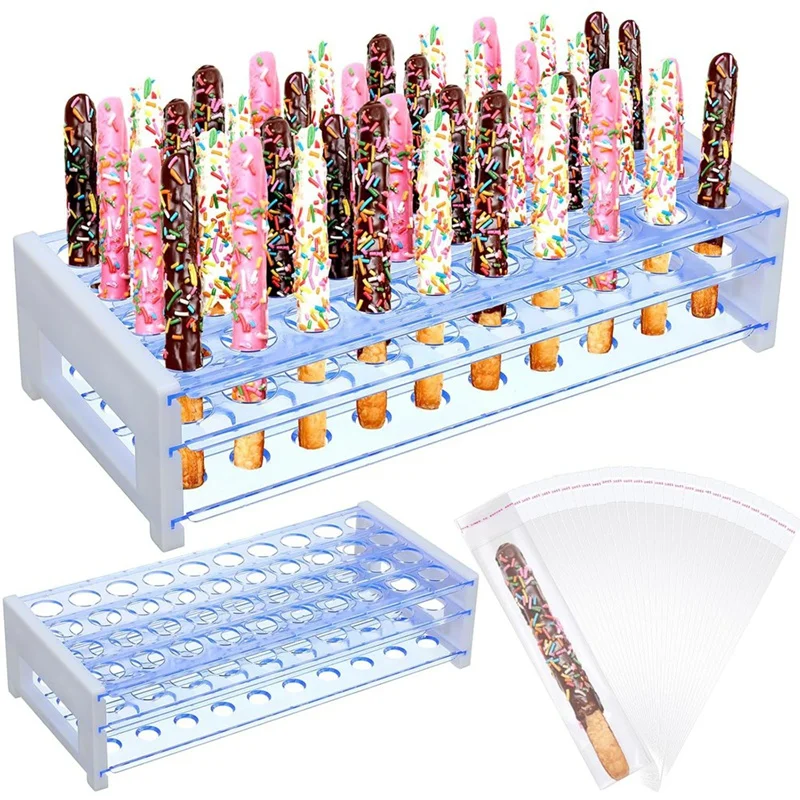 Держатель для удочек Pretzel и 100 шт. прозрачные пакеты пластиковый держатель