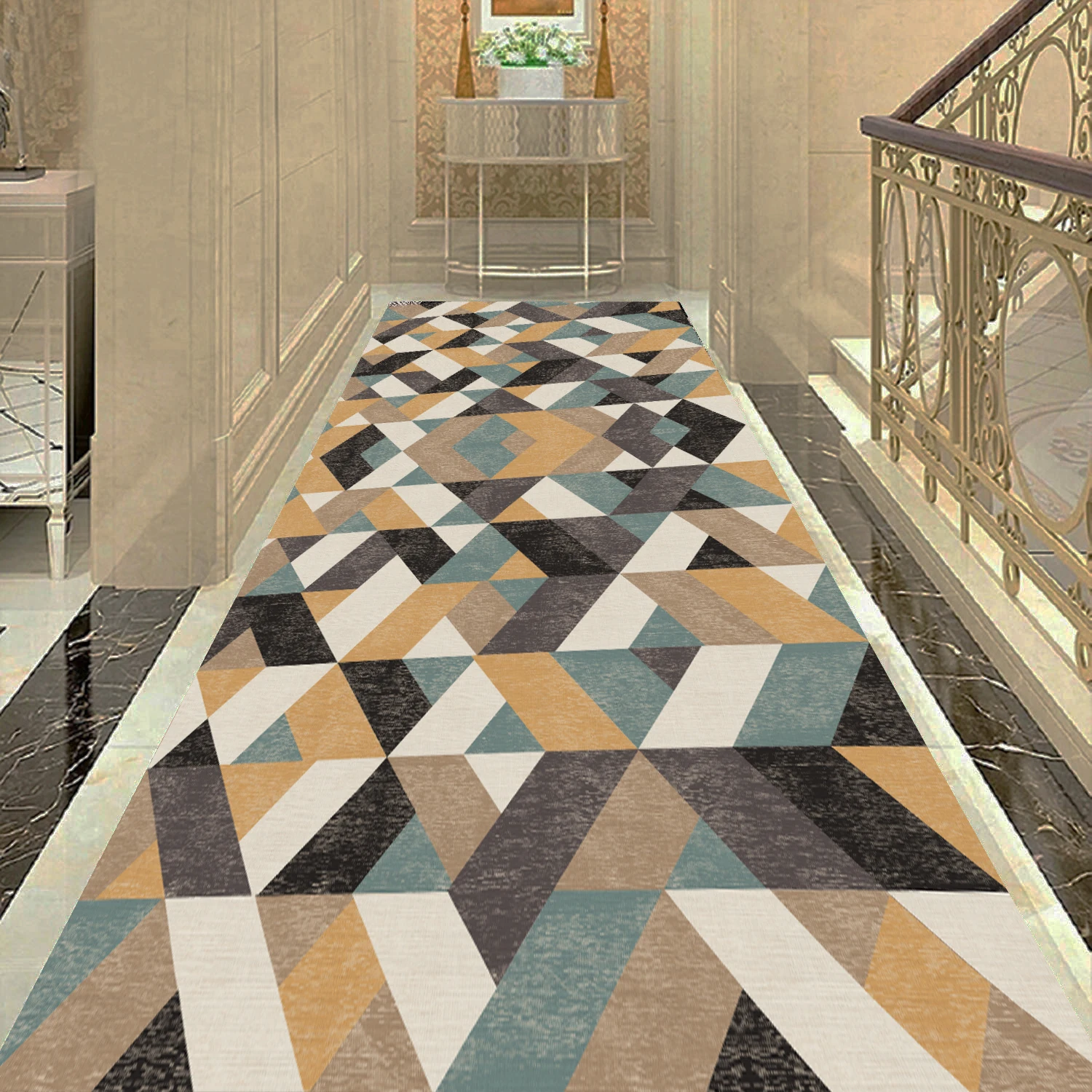 

Geometric Corridor Hallway Rug Runner Home Decor 3D Carpets Living Room Area Rug Bedroom Kitchen Mat Floor Rug Entrance Doormat