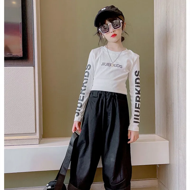 2023 модные детские топы для девочек ясельного возраста, повседневные топы для девочек, футболка для девочек-подростков, детская одежда, футболка 8, 6, 10, 12, 14 лет