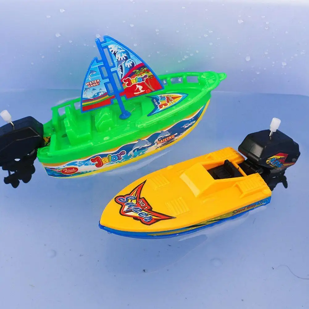 

Swimming Boat Sailing Motorboat Speedboat Submarine Yacht Amphibious Toys Bathing Wind-up Clockwork Baby Bath Toy X8t9