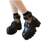 Туфли-лодочки женские с круглым носком, литературные туфли в стиле ретро, Лолита, на платформе, с Т-образным ремешком и пряжкой, обувь для студенток