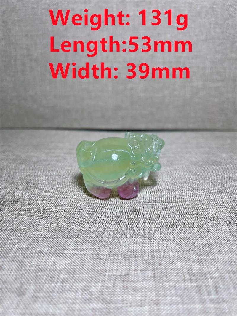 Природный Флюорит дракон черепаха резьба дождик лук свободная форма Рейки