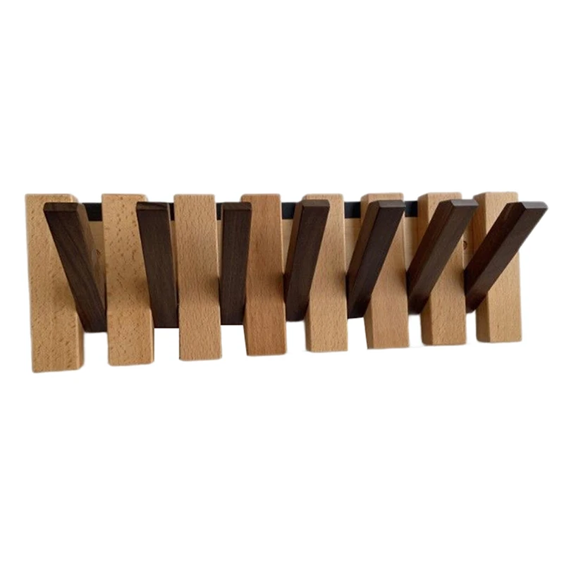 

Coat Rack Wall Mount, Wood Coat Hooks Wall Mounted with 7 Hooks for Entryway, Bathroom, Bedroom, Kitchen
