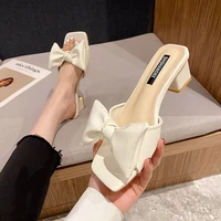 sandals women 2022 summer new fashion all match daily slippers high heeled bow sexy casual sandals comfortable high heeled shoes