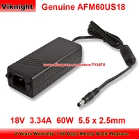 genuine 18v 3 34a ac adapter afm60us18 60w charger for xp afm60us18 xe1179a laptop with 5 5 x 2 5mm tip power supply