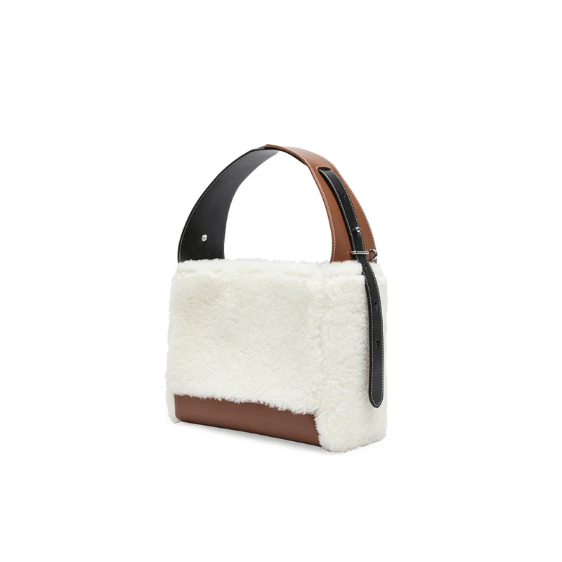 

Special-Interest Design Lamb Wool Plush Painter Bag New Versatile Large Capacity Fur Bag One Shoulder Underarm Bag Women