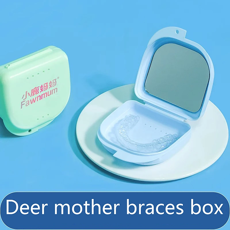 

Dental Retainer Denture Storage Box Orthodontic Small Teeth Box With Hole Mouthguard Container Oral Hygiene Dentures Care Tool