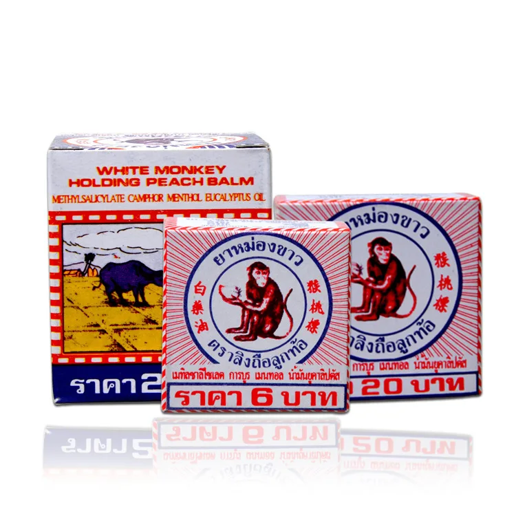 

Thailand 100% original white monkey HOLOING PEACH BALM Muscle Pain Relief Soothe itch 12g/2g pain patch herbal cream