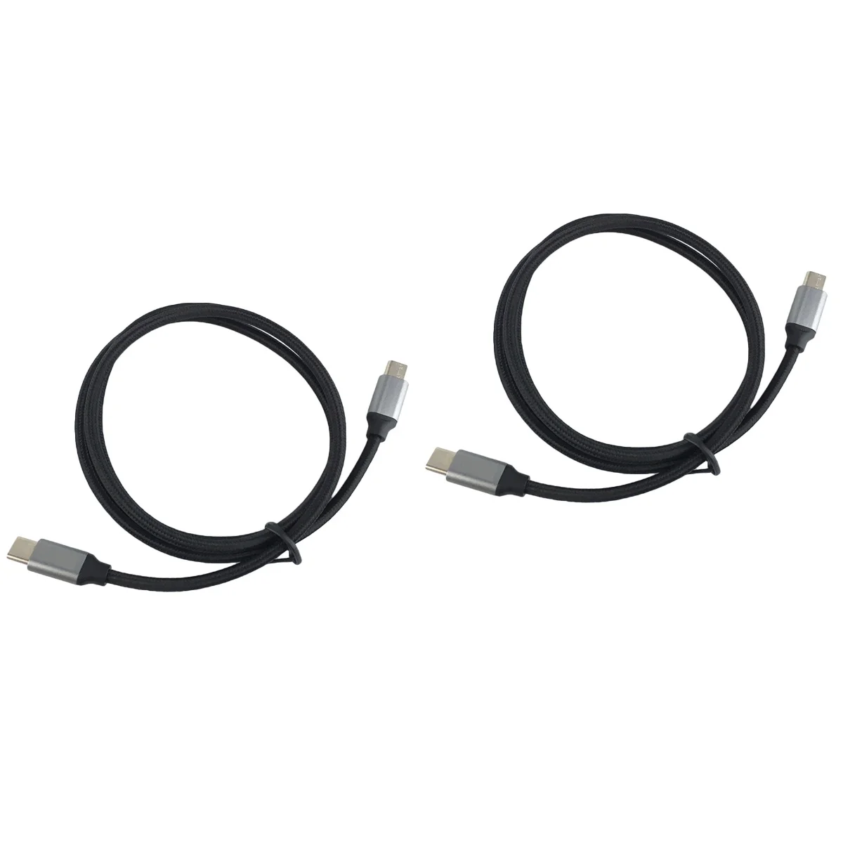 

2pcs Type-c to Type-c Male to Male PD Mobile Tablet Fast Filling Aluminum Braided Data Cable