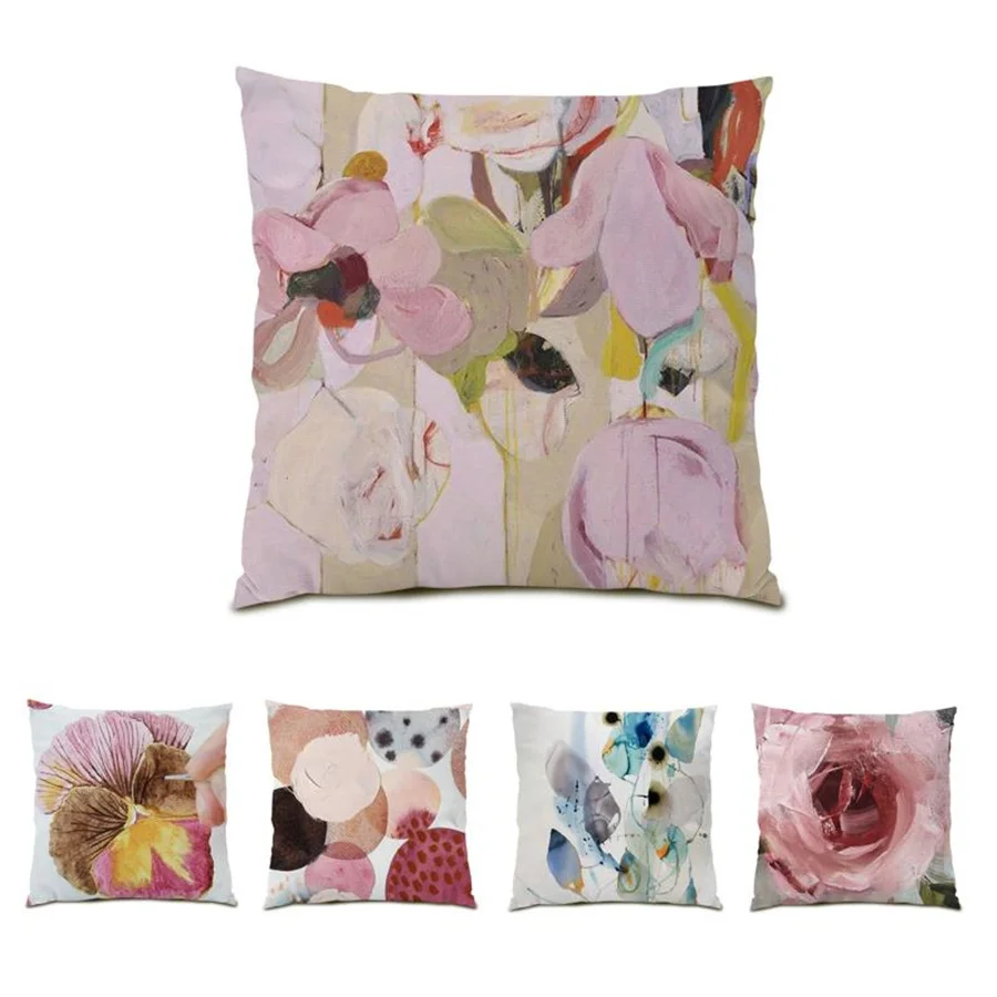 

Cushion Cover Luxury Flower Texture Velvet Pillowcase Polyester Linen Material 45x45 Christmas Pillow Cases Floral Style E0486