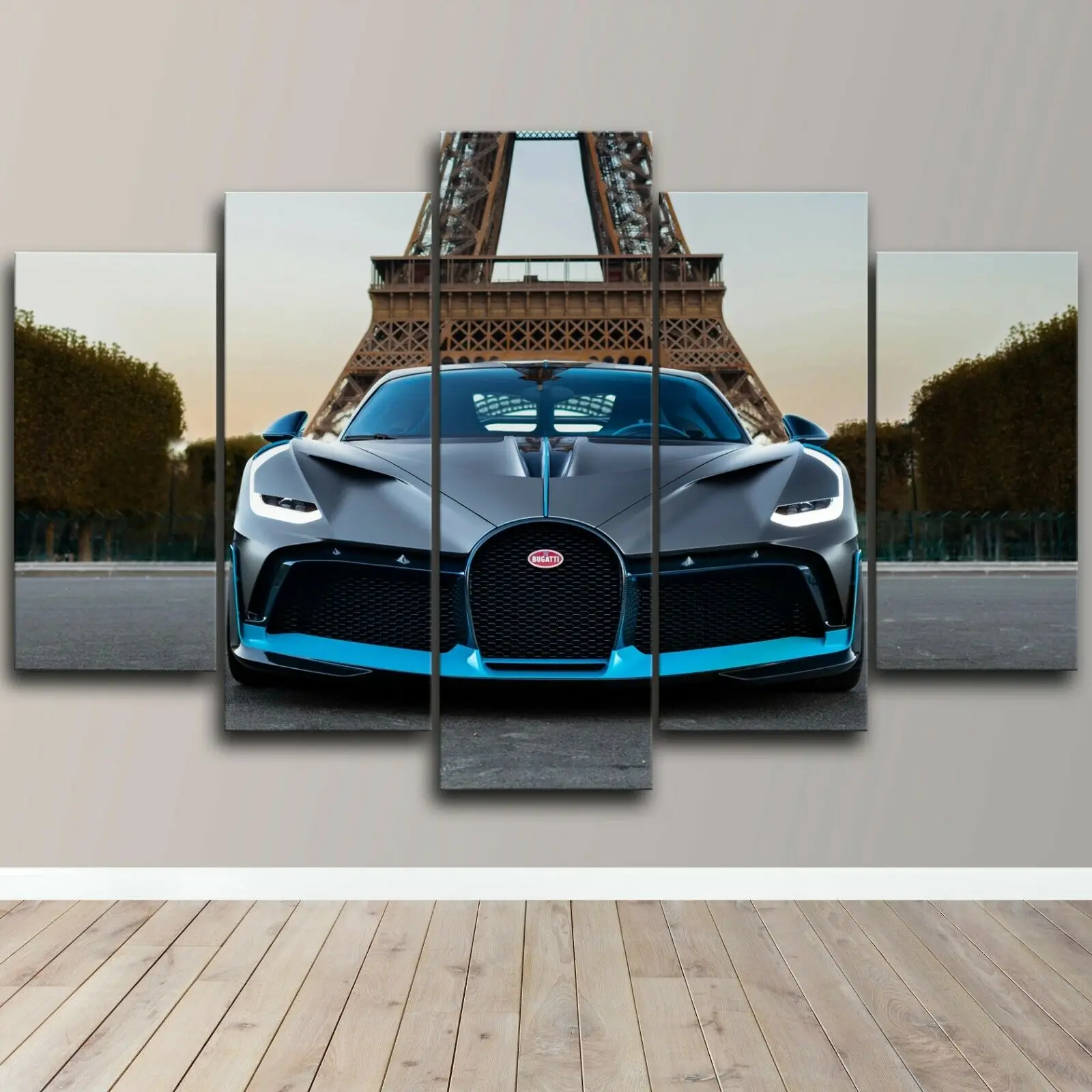 Картина Bugatti Divo с передним обзором для гоночных автомобилей 5 шт. Настенная
