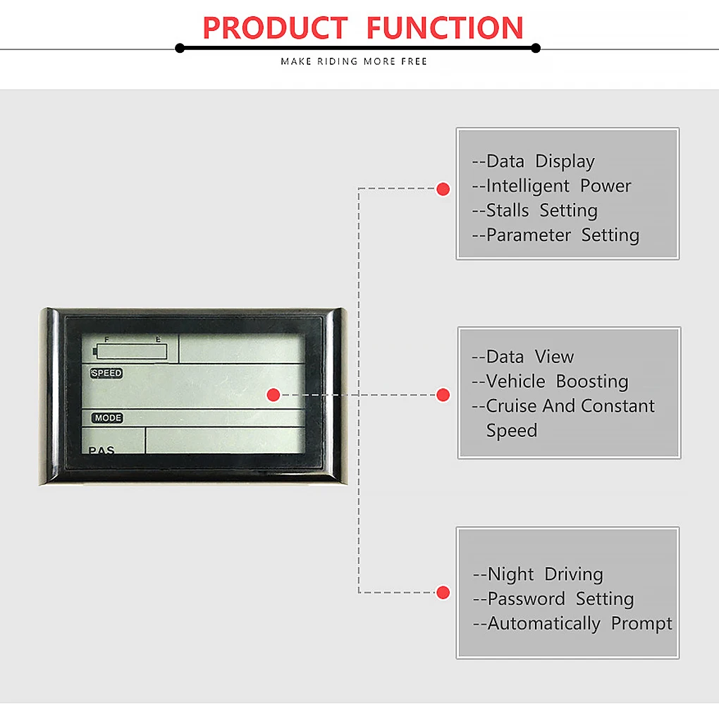 

36V Electric Bike Controller Intelligent Control Panel with Light Connector E-bike Replacement Repair Parts Scooter Outdoor