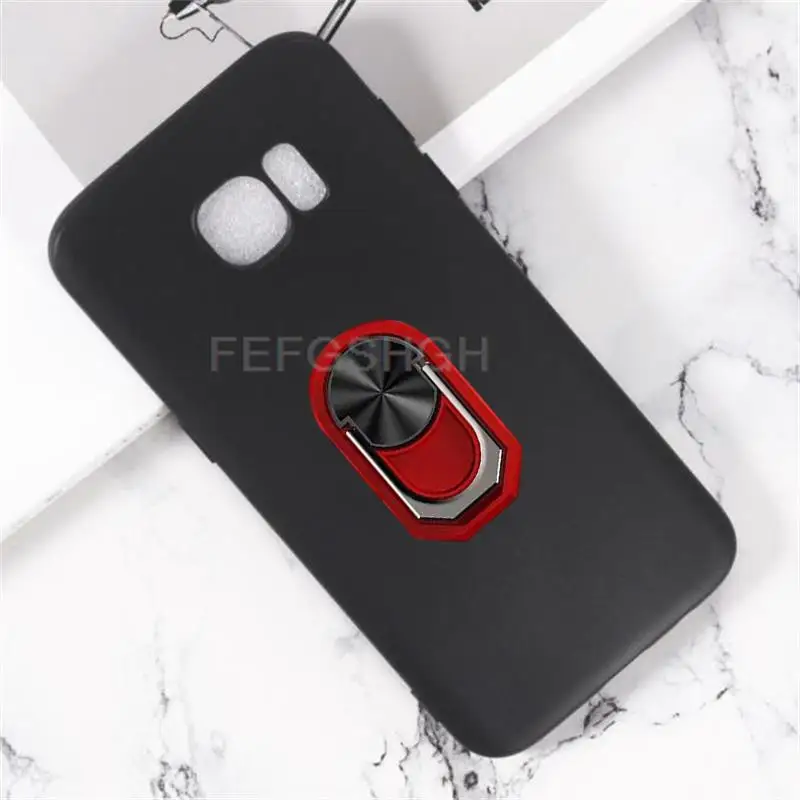 Мягкий силиконовый чехол из ТПУ с кольцом для задней панели телефона SAMSUNG Galaxy S7 edge