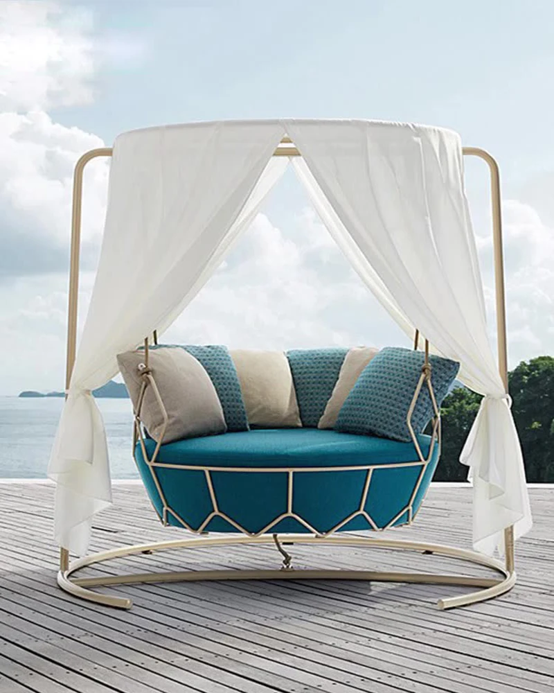 

Custom Swing Basket Balcony Indoor Home Courtyard Terrace Creative Hanging Chair Outdoor Aluminum Alloy