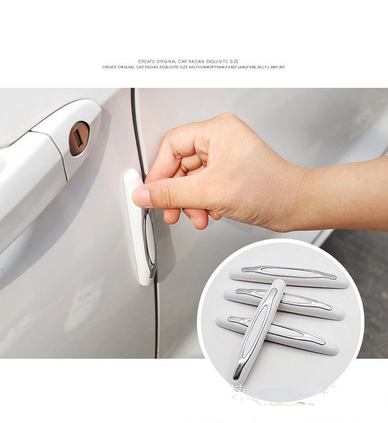 

4Pcs Car Door Protector Guard Strip Scratch Protector Car Rubber Bumper Stickers Auto Door Edge Protection Car Decoration