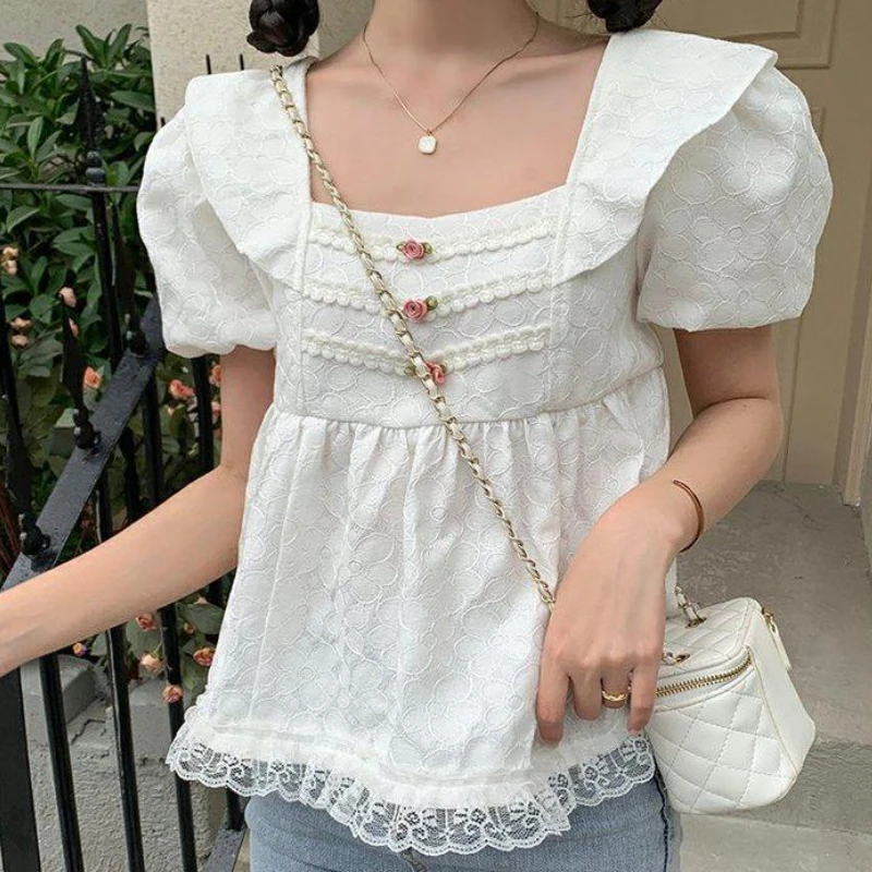 Блузки женские милые свободные повседневные дизайнерские модные простые Ulzzang