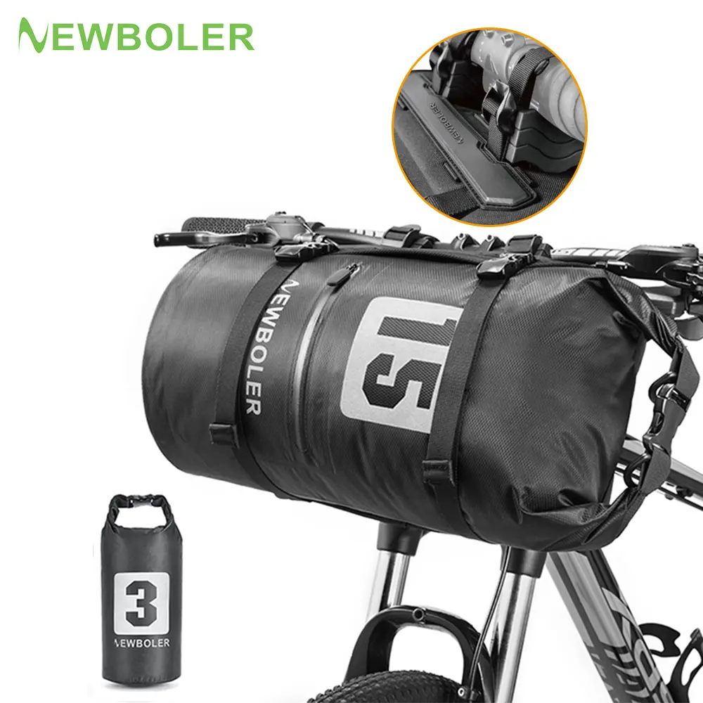 

NEWBOLER Waterproof Bike Front Tube Bag 10L/15L/20L Cycling Front Frame Pannier Bicycle Handlebar Basket Pack Bicycle Accessorie