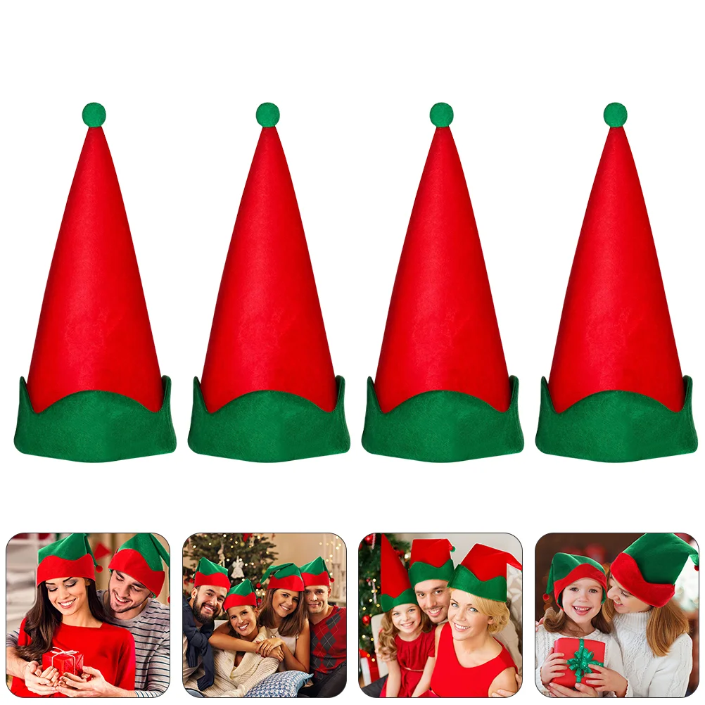 

4 Pcs Elf Hat Elven Pointed Child Kids Headbands Party Accessories Satin Christmas Headdress