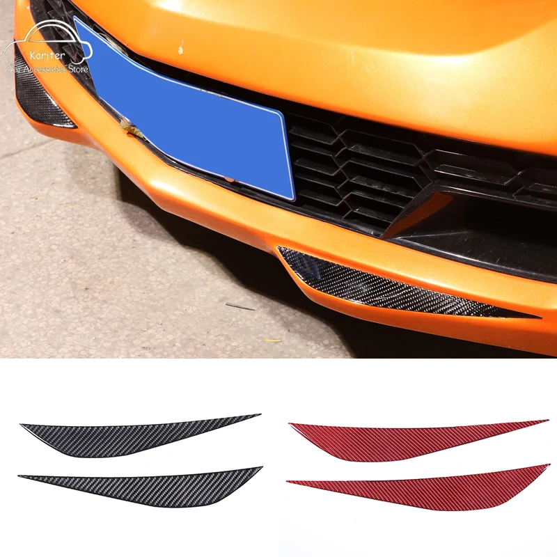 

Для Chevrolet Corvette C7 2014-2019 мягкое углеродное волокно Стайлинг автомобиля передний бампер декоративная наклейка против царапин аксессуары