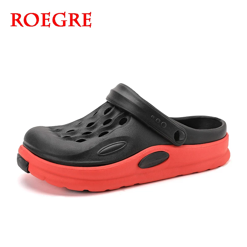 

Sandals Men Summer New Non-Slip Hole Shoes Mules Home Clogs EVA Garden Outside Beach Flat Sandals Outdoor Platform Slippers Men