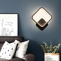 nordic led wall lamp square round aluminum modern indoor wall light sconce for bedroom living room home decor lighting fixture