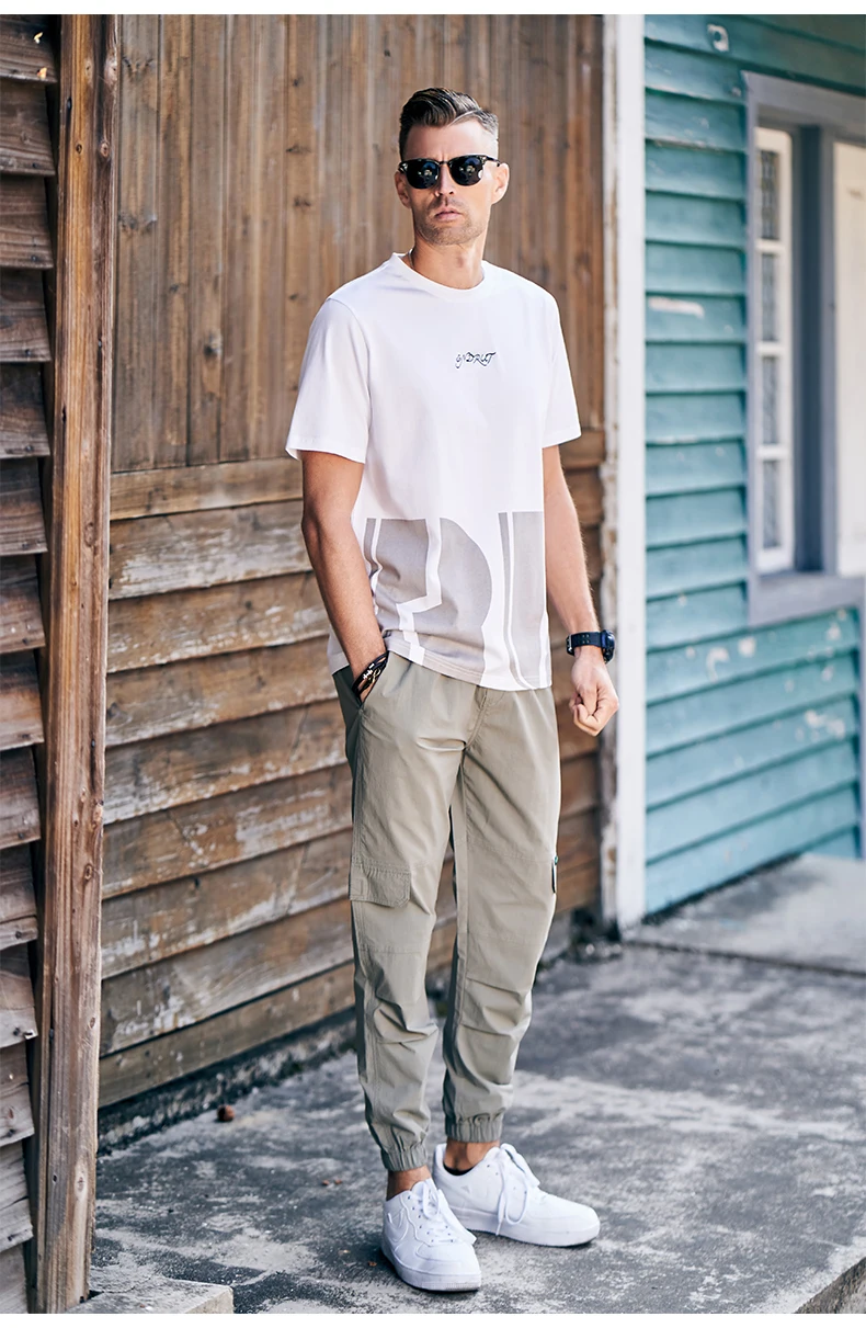 

0425 Summer casual round neck cotton Korean style trendy alphabet print short-sleeved T-shirt