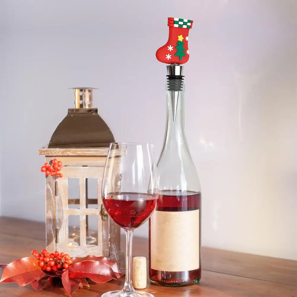 Веселая рождественская пробка для вина расширяющаяся бутылки с напитками
