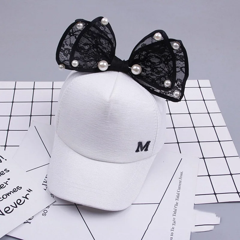 

Детская бейсболка, весна-лето, зеркальная жемчужная большая детская шляпа от солнца с бантом, Снэпбэк кепки для девочек в стиле хип-хоп