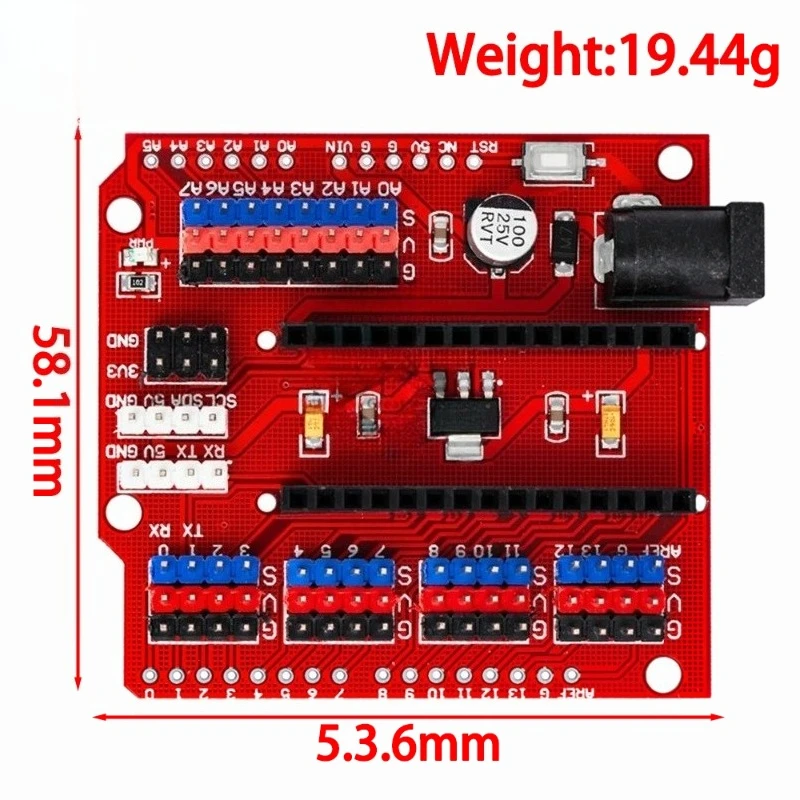 Фото Шилд I2C PWM 3.3V для Arduino - плата датчиков ввода/вывода Nano, совместима с UNO R3/Nano V3.0 №4