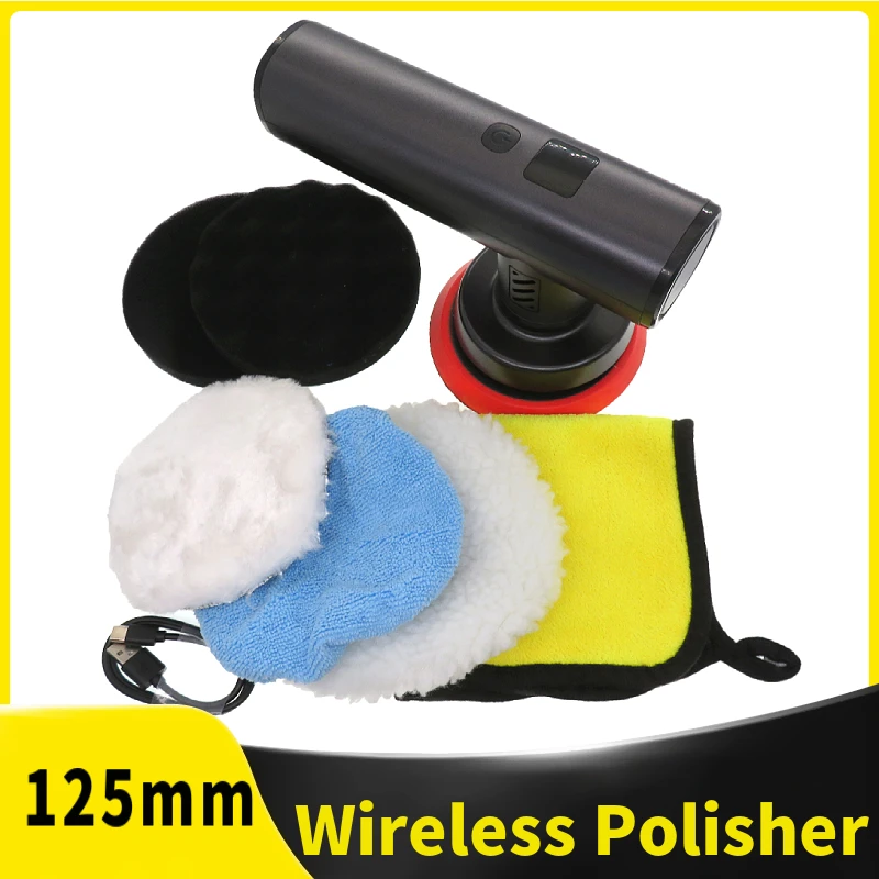 5 Inch Cordless Car Polisher Wireless Electric Polishing Machine Adjustable Auto Buffer Tools for Car Detailing Buffing Waxing