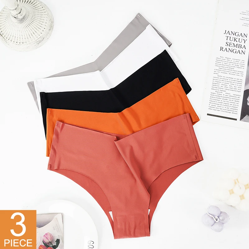  3Pcs/set Seamless Panties for Women Ice Silk Low Waist Stretchy Underwear Fitness Sports Lingerie Sexy Female Underwear 