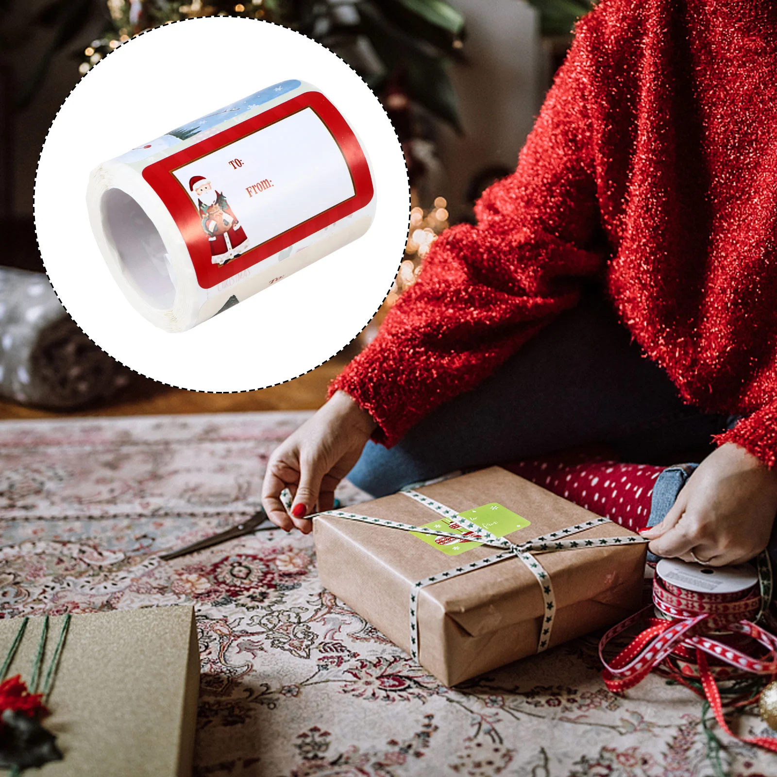 250 шт. рождественские наклейки этикетки упаковочная печать самоклеящаяся