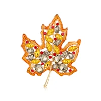 creative maple leaf brooch mens leaf brooch womens pin buckle drill clothing accessories weddings party casual pins gifts