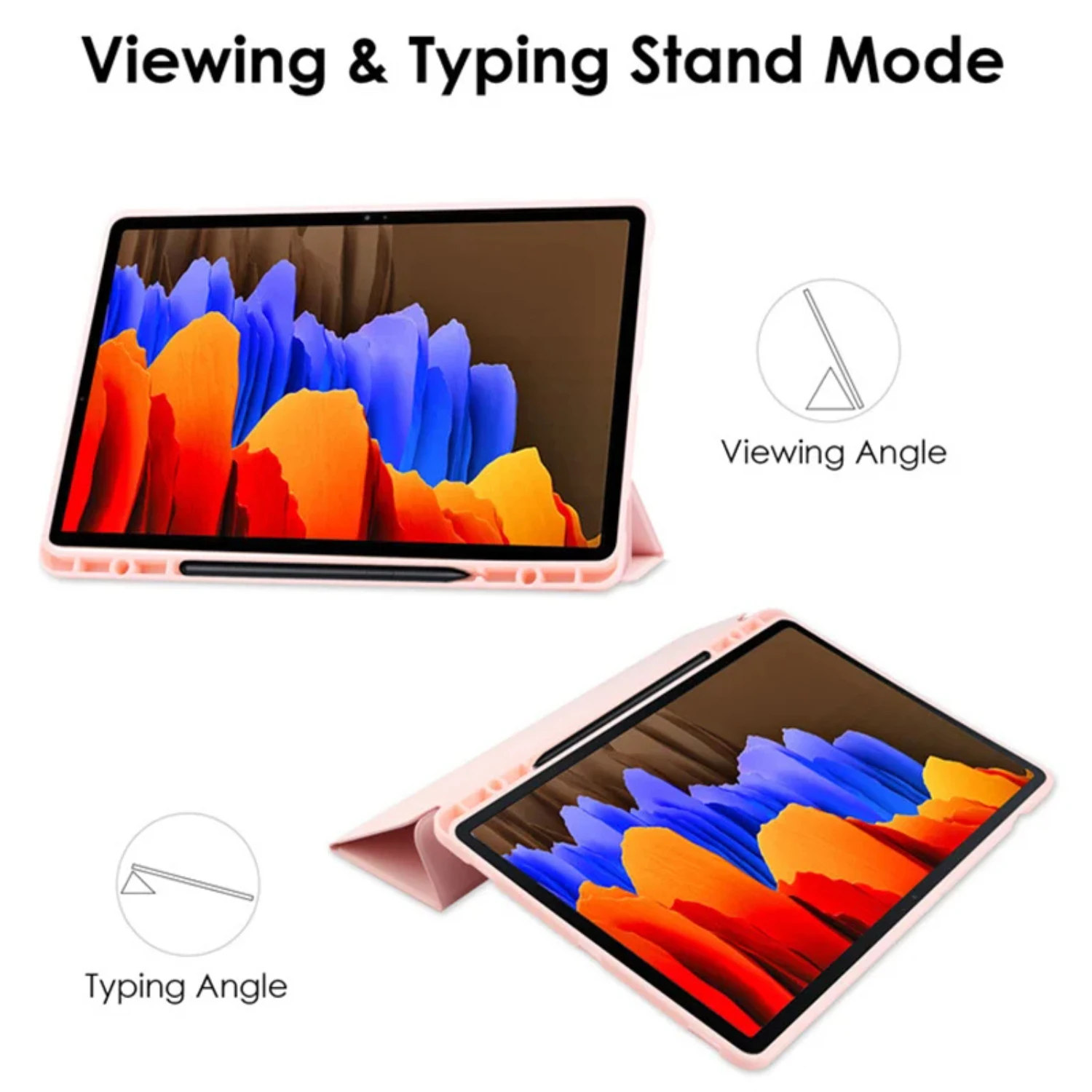 Складной чехол Tab S8/S7 11 incn S6 Lite 10 4 2022 S7 Plus FE S8 12 с держателем для ручки планшета