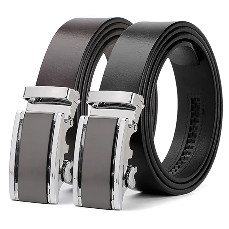 New Men Top Quality Genuine Luxury Leather Belts Men,Strap Male Metal Automatic Buckle Men's Belts 3.5cm