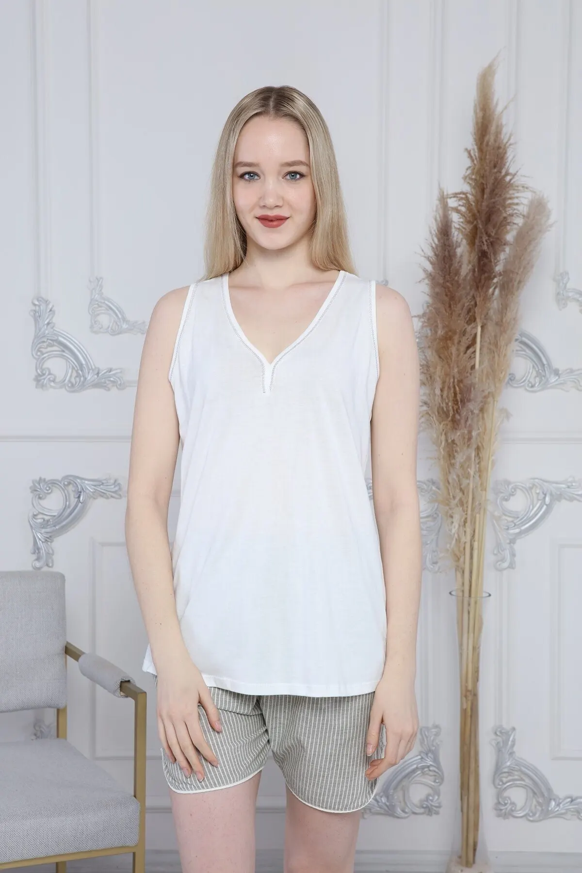 

Пижама женская льняная с эластичным поясом, домашняя одежда для сна в стиле ретро