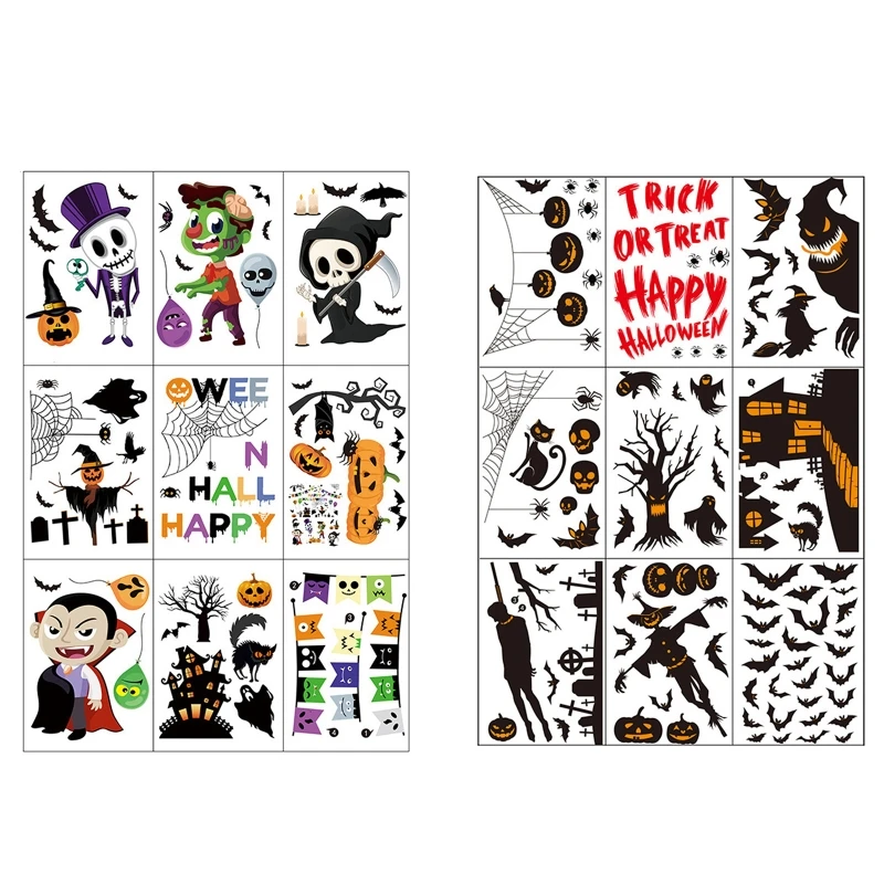 

Наклейки на Хэллоуин, светлый каркас тыквы, фотоэлемент, электростатический 85DA