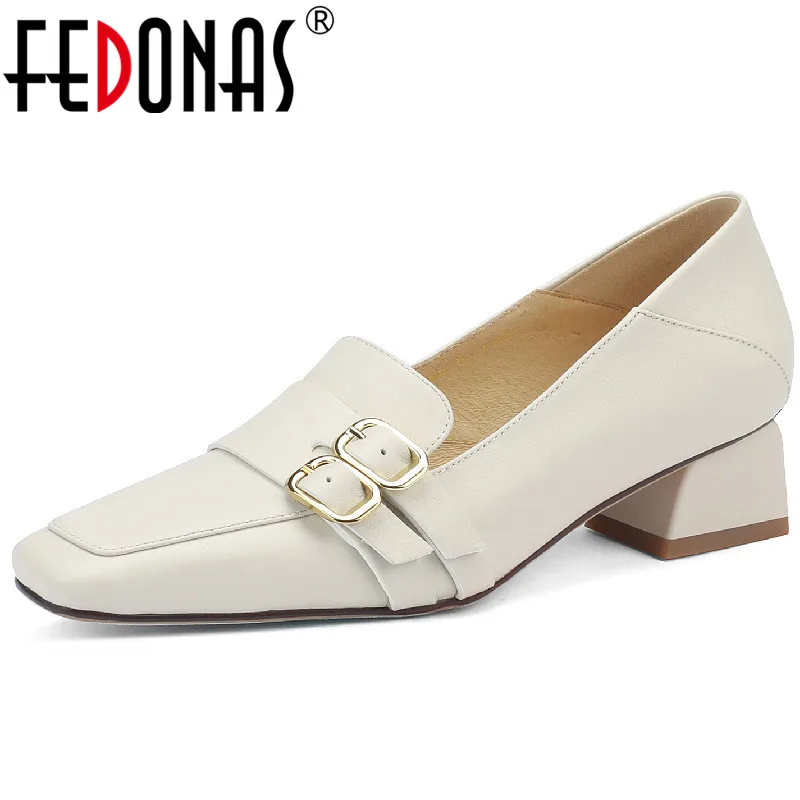 

FEDONAS/2022 классические женские туфли-лодочки; Сезон весна-лето; Женские офисные туфли на толстом каблуке; Модные женские туфли из натуральной ...