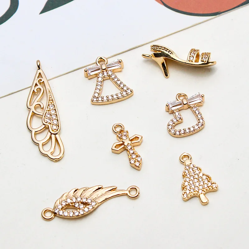 

1 шт. медные инкрустированные циркониевые рождественские крестообразные ботинки, аксессуары для ювелирных изделий «сделай сам», материал д...