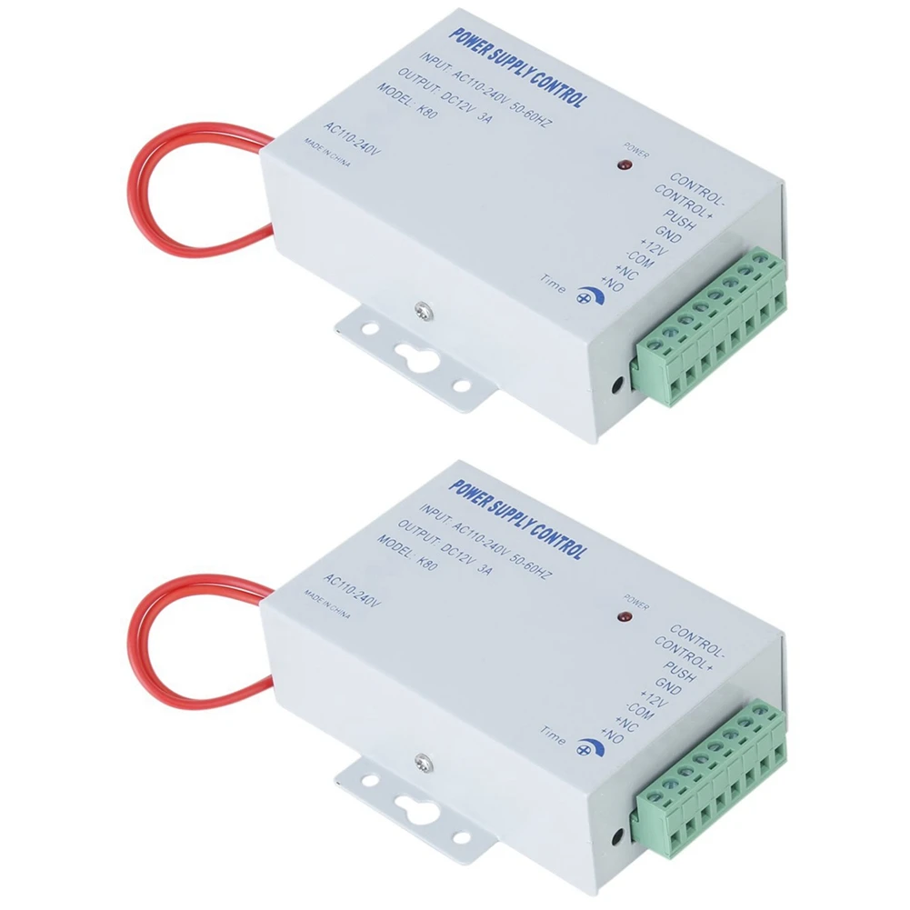 

2X источник питания переменного тока 110-240 В в постоянный ток 12 В 3 А для управления доступом к двери
