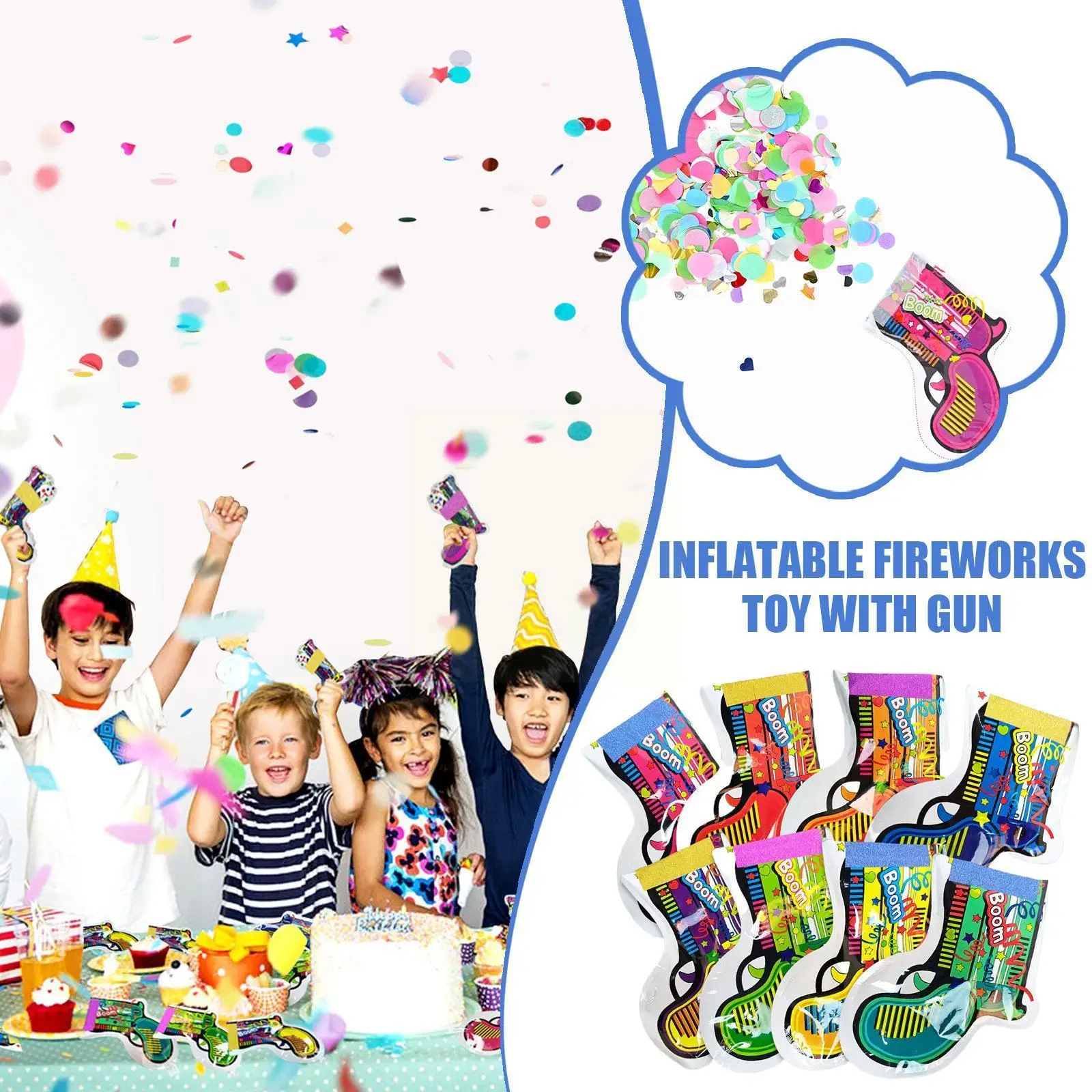 

Inflatable Toy Firework Gun Handheld Confetti Popper Cannon For Wedding Birthday Graduation Baby Shower Kids Fun Party Supp F6T3