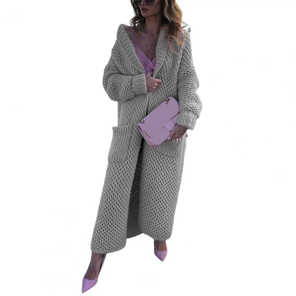 

Модный женский кардиган, Женское пальто с лацканами, длинный вязаный кардиган, женское характерное пальто, декоративное пальто