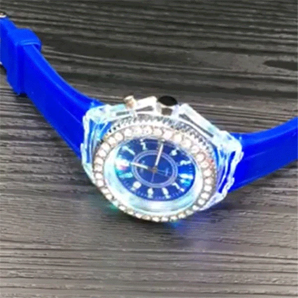 

Flash Luminous Watch Personalized Rhinestone Led Watch Trends Students Lovers Jellies Woman Men's Watches Light Wrist Watch Toys